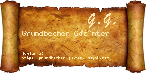 Grundbecher Günter névjegykártya